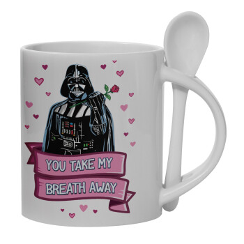 Darth Vader, you take my breath away, Κούπα, κεραμική με κουταλάκι, 330ml (1 τεμάχιο)