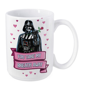 Darth Vader, you take my breath away, Κούπα Mega, κεραμική, 450ml