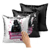 Μαξιλάρι καναπέ Μαγικό Μαύρο με πούλιες 40x40cm περιέχεται το γέμισμα