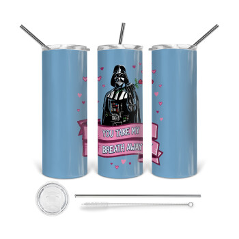 Darth Vader, you take my breath away, Tumbler stainless steel 600ml, with metal straw & cleaning brush