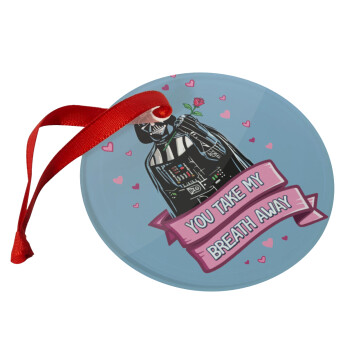 Darth Vader, you take my breath away, Στολίδι Χριστουγεννιάτικο στολίδι γυάλινο 9cm