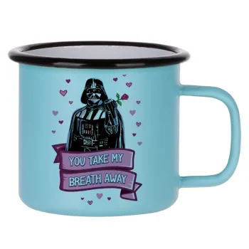 Darth Vader, you take my breath away, Κούπα Μεταλλική εμαγιέ ΜΑΤ σιέλ 360ml