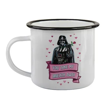 Darth Vader, you take my breath away, Κούπα εμαγιέ με μαύρο χείλος 360ml