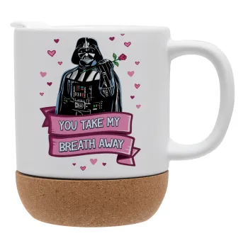 Darth Vader, you take my breath away, Κούπα, κεραμική με βάση φελού και καπάκι (ΜΑΤ), 330ml