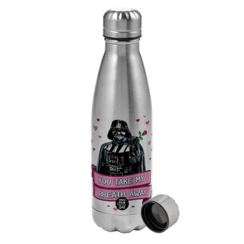 Darth Vader, you take my breath away, Metallic water bottle, stainless steel, 750ml