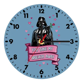Darth Vader, you take my breath away, Ρολόι τοίχου ξύλινο (20cm)