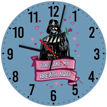 Darth Vader, you take my breath away, Ρολόι τοίχου ξύλινο (30cm)