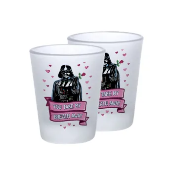 Darth Vader, you take my breath away, Σφηνοπότηρα γυάλινα 45ml του πάγου (2 τεμάχια)