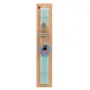 Easter Set, wooden keychain & aromatic flat Easter candle (30cm) (TURQUOISE)