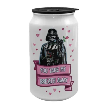 Darth Vader, you take my breath away, Κούπα ταξιδιού μεταλλική με καπάκι (tin-can) 500ml