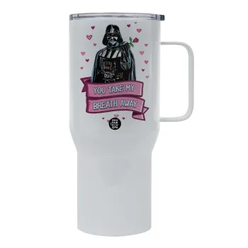Darth Vader, you take my breath away, Tumbler με καπάκι, διπλού τοιχώματος (θερμό) 750L