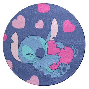 Lilo & Stitch hugs and hearts, Επιφάνεια κοπής γυάλινη στρογγυλή (30cm)