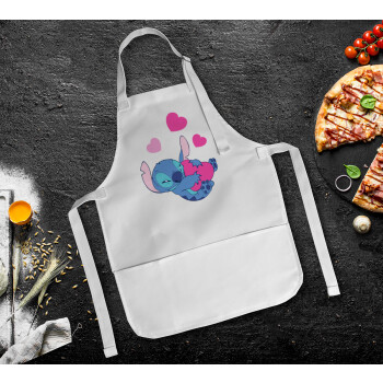 Lilo & Stitch hugs and hearts, Ποδιά Σεφ Ολόσωμη Παιδική (με ρυθμιστικά και 2 τσέπες)