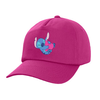 Lilo & Stitch hugs and hearts, Καπέλο παιδικό Baseball, 100% Βαμβακερό,  purple