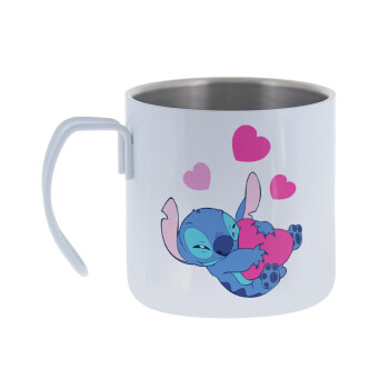 Lilo & Stitch hugs and hearts, Mug Stainless steel double wall 400ml