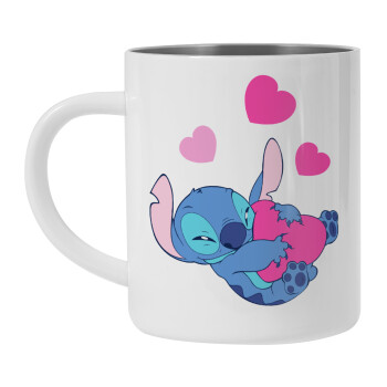 Lilo & Stitch hugs and hearts, Κούπα Ανοξείδωτη διπλού τοιχώματος 300ml