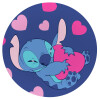 Lilo & Stitch hugs and hearts, Mousepad Στρογγυλό 20cm