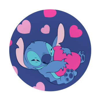 Lilo & Stitch hugs and hearts, Mousepad Στρογγυλό 20cm