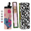 Easter candle,Travel Tumbler 2 Lids, with metal straw & cleaning brush & aromatic flat candle (30cm) (PINK)