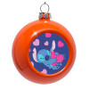 Orange Christmas tree ornament bauble 8cm
