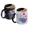 Color changing magic Mug, ceramic, 330ml when adding hot liquid inside, the black colour desappears (1 pcs)
