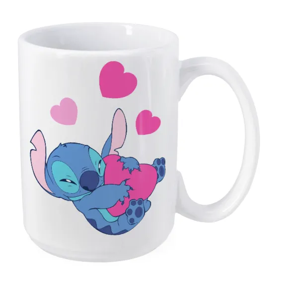 Lilo & Stitch hugs and hearts — Mega mug, ceramic, 450ml