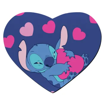 Lilo & Stitch hugs and hearts, Mousepad καρδιά 23x20cm