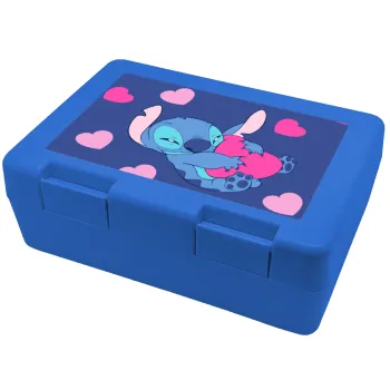 Lilo & Stitch hugs and hearts, Children's cookie container BLUE 185x128x65mm (BPA free plastic)