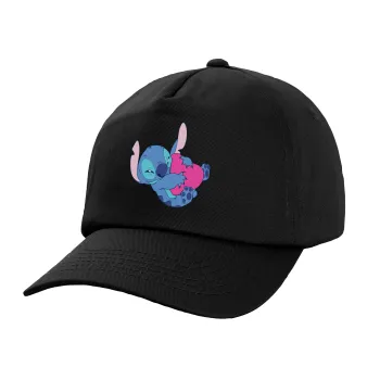 Lilo & Stitch hugs and hearts, Child's Baseball Cap, 100% Cotton, Black