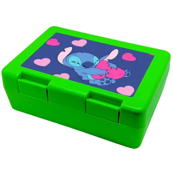 Lilo & Stitch hugs and hearts, Children's cookie container GREEN 185x128x65mm (BPA free plastic)