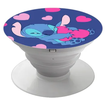 Lilo & Stitch hugs and hearts, Phone Holders Stand  White Hand-held Mobile Phone Holder