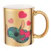 Mug ceramic, gold mirror, 330ml