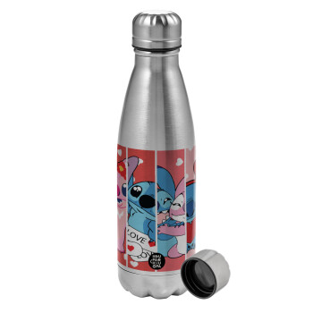 Lilo & Stitch Love, Metallic water bottle, stainless steel, 750ml