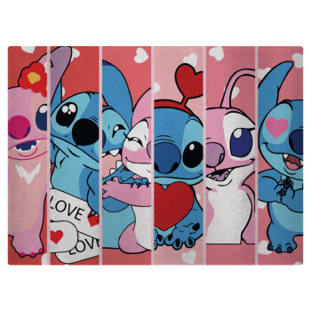 Lilo & Stitch Love, Επιφάνεια κοπής γυάλινη (38x28cm)
