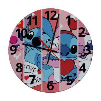 Lilo & Stitch Love, Ρολόι τοίχου γυάλινο (30cm)