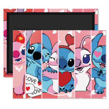 Lilo & Stitch Love, Ορθογώνιο μαγνητάκι ψυγείου διάστασης 9x6cm