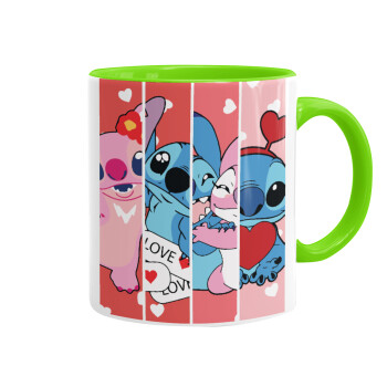 Lilo & Stitch Love, Κούπα χρωματιστή βεραμάν, κεραμική, 330ml