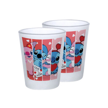 Lilo & Stitch Love, Σφηνοπότηρα γυάλινα 45ml του πάγου (2 τεμάχια)