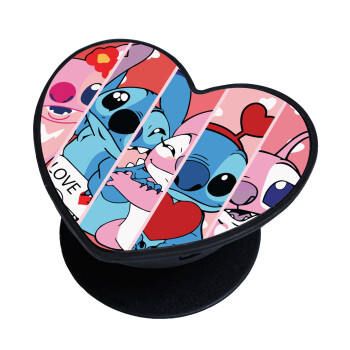 Lilo & Stitch Love, Phone Holders Stand  καρδιά Μαύρο Βάση Στήριξης Κινητού στο Χέρι