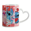 Mug heart handle, ceramic, 330ml