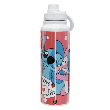 Lilo & Stitch Love, Θερμός 1L Ανοξείδωτο με Βάση Κινητού & Διπλά Τοιχώματα