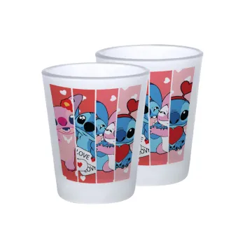 Lilo & Stitch Love, Σφηνοπότηρα γυάλινα 45ml του πάγου (2 τεμάχια)
