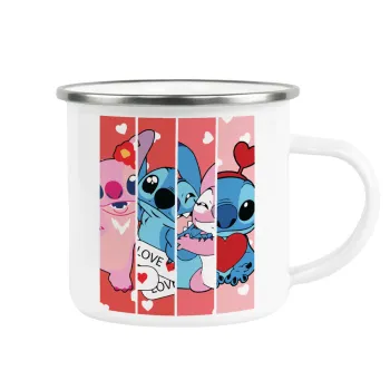 Lilo & Stitch Love, Κούπα Μεταλλική εμαγιέ λευκη 360ml
