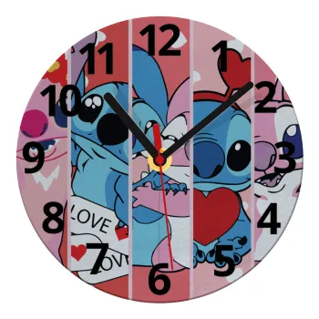 Lilo & Stitch Love, Ρολόι τοίχου γυάλινο (20cm)