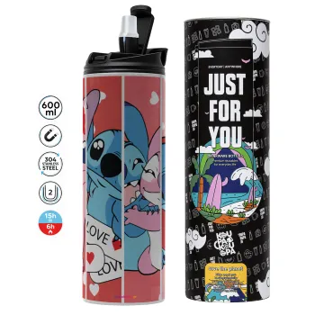 Lilo & Stitch Love, Tumbler stainless steel GREY 600ml