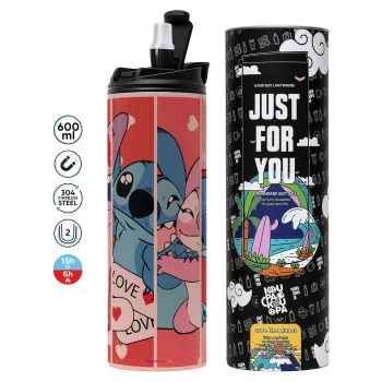 Lilo & Stitch Love, Tumbler stainless steel PINK 600ml