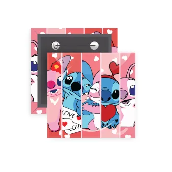 Lilo & Stitch Love, Κονκάρδα παραμάνα τετράγωνη 5x5cm