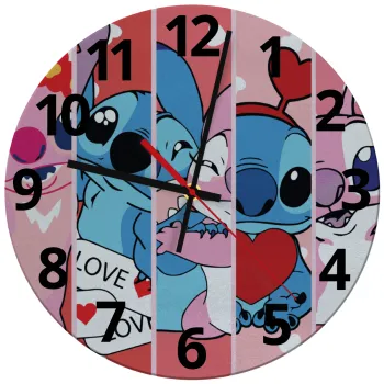 Lilo & Stitch Love, Ρολόι τοίχου γυάλινο (30cm)