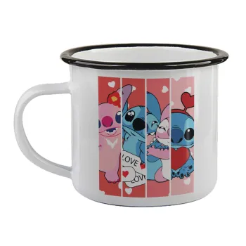 Lilo & Stitch Love, Κούπα εμαγιέ με μαύρο χείλος 360ml