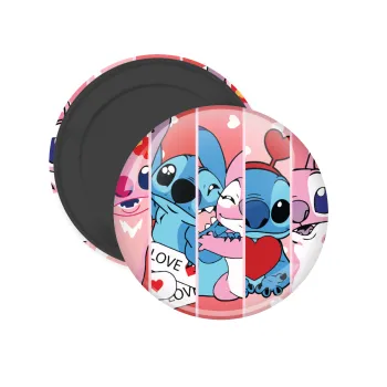 Lilo & Stitch Love, Μαγνητάκι ψυγείου στρογγυλό διάστασης 5cm